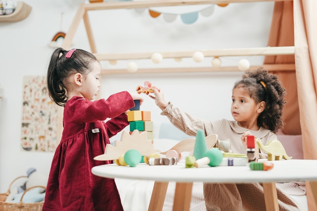 Enhancing cognitive and physical skills through playful interactions with wooden blocks.